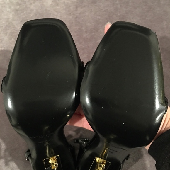 YSL Opyum Patent Leather Sandals with Snake Heels - Picture 6 of 6